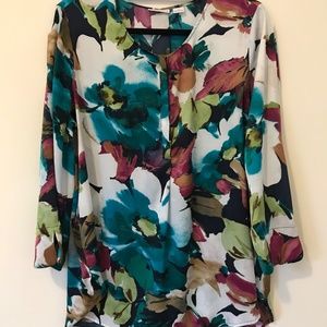Liz Claiborne Floral Print Tunic Top